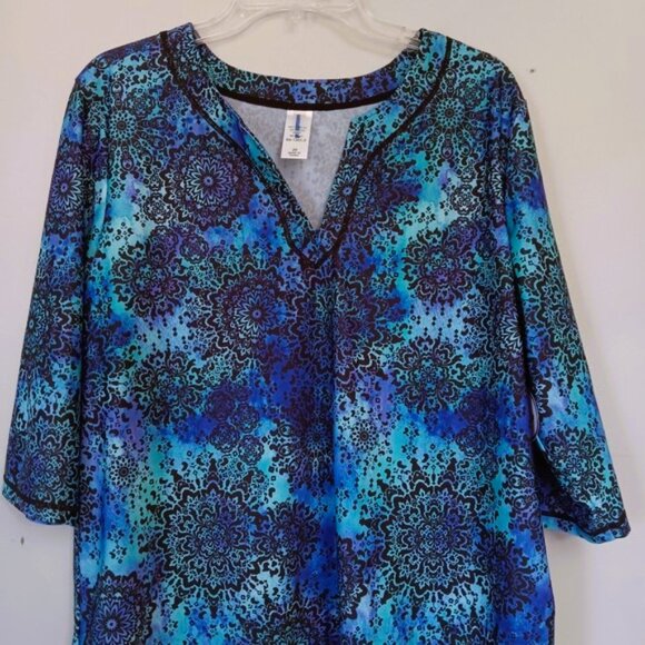 Swimsuits For All Other - Swimwear For All Aquabelle Size 24 Blue and Green Coverup/Top NWT